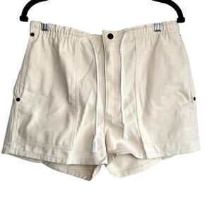 DICKIES Ivory Canvas Drawstring Shorts Womens 32 Skater Surfer‎ Summer